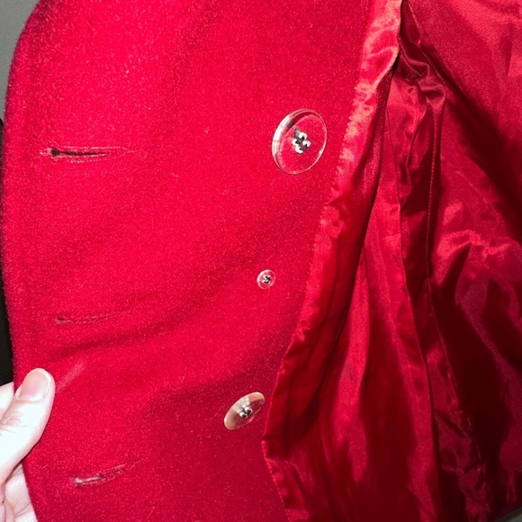 St. John's Bay Women's Red Double-Breasted Pea Coat - Picture 5 of 9